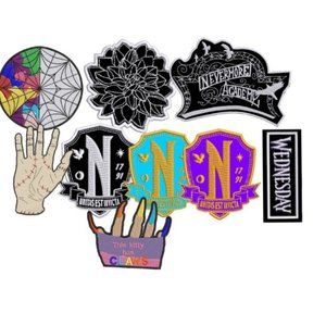 Wednesday Addams Patches - 9 Iron on Patch set